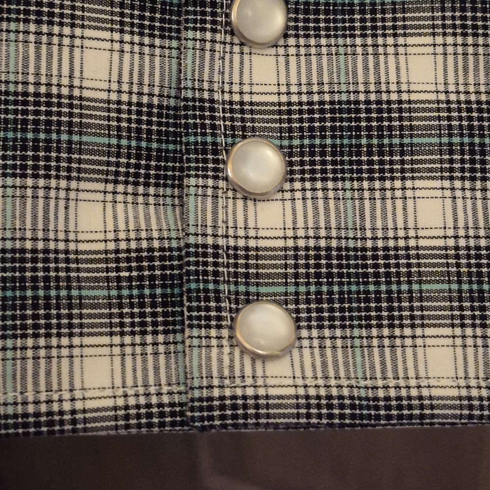 NWT LARGE TALL Luxury Wrangler Western Men's Black & White Plaid Shirt - Picture 11 of 15